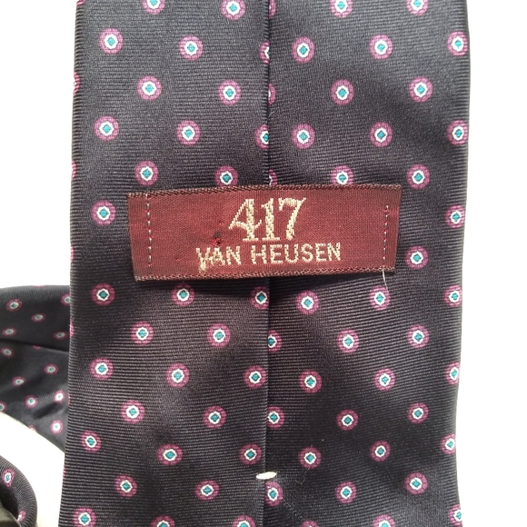 417 Van Heusen 100% Silk Neck Tie - Picture 3 of 4